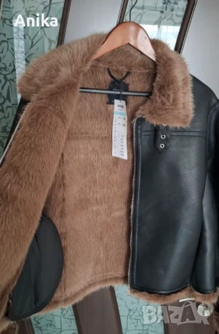 Дамско кожено яке L, снимка 4 - Якета - 53596848