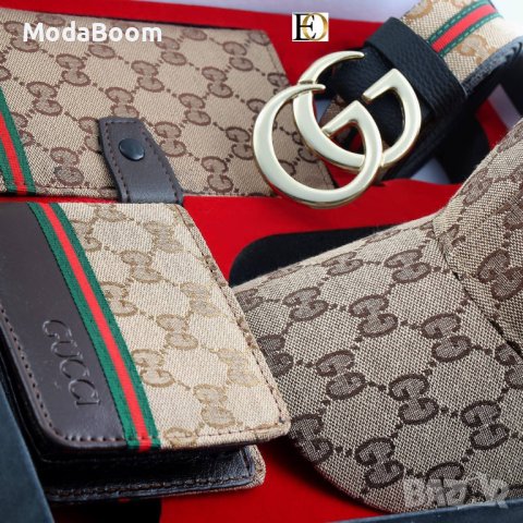 💥Gucci луксозни мъжки подаръчни комплекти / различни цветове 💥, снимка 2 - Портфейли, портмонета - 43505770