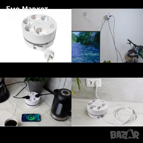 Кабелна макара Technaxx, с множество гнезда, удължителен кабел 140 cm, USB 5x 230V