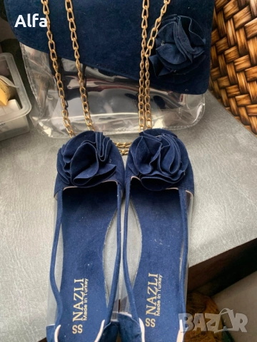 сет обувки + чанта в кралско синьо, снимка 3 - Други - 52268677