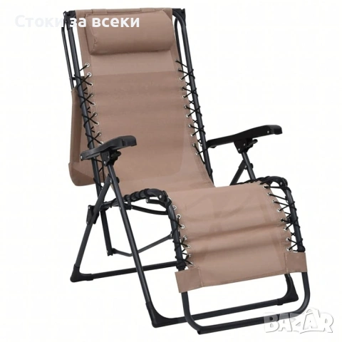 Комплект за релаксация на открито: 2 сгъваеми шезлонга с нулева гравитацияи масичка за кафе, снимка 7 - Маси - 53294508