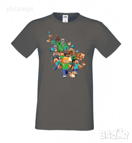 Мъжка тениска майнкрафт Minecraft 3,Minecraft,Игра,Забавление,подарък,Изненада,Рожден Ден., снимка 5 - Тениски - 36495038