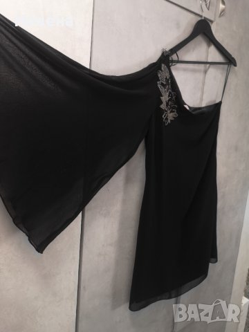 Черна Рокля официална с един ръкав, L, снимка 5 - Рокли - 43088472