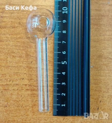 Стъклена Лула /Фифка - 10 см, снимка 3 - Лули - 53447032