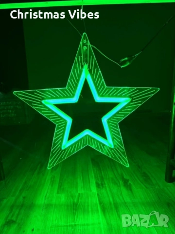 Акрилна петолъчна звезда 50 см.,5W, снимка 4 - Други - 52095805