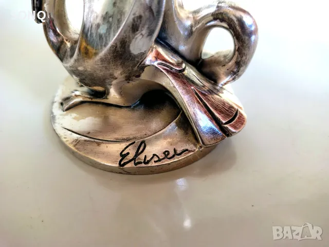 Страхотна Посребрена Статуетка- Лебеди, снимка 5 - Статуетки - 49615251