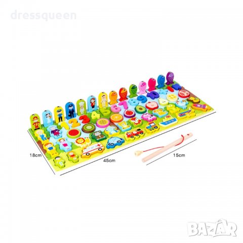 3666 Дървена игра с рибки,числа,животни и фигурки, снимка 13 - Образователни игри - 37684072