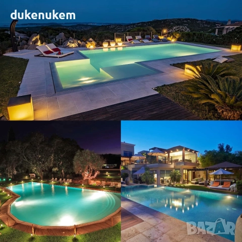 Ултратънък LED Прожектор за басейн, IP68, 2800lm, 35W, снимка 6 - Лед осветление - 51688661