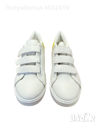 Дамски спортни обувки в бяло и жълто, снимка 4 - Маратонки - 44878754