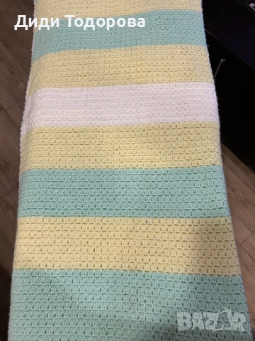 Плетена пелена,одеялце, снимка 2 - Пелени, памперси - 53441419
