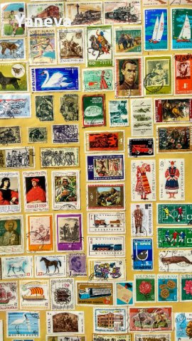 Филателия,стари български и чуждестранни марки в рамка, снимка 8 - Картини - 36967747