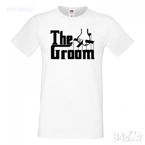 Мъжка тениска за ергенско парти THE GROOM godfather за младоженец