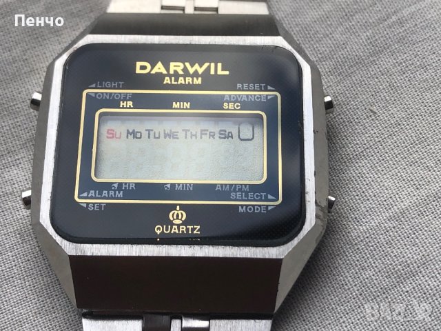 ретро LCD "DARWIL" ALARM - 1980г. - QUARTZ - МИНТ, снимка 1