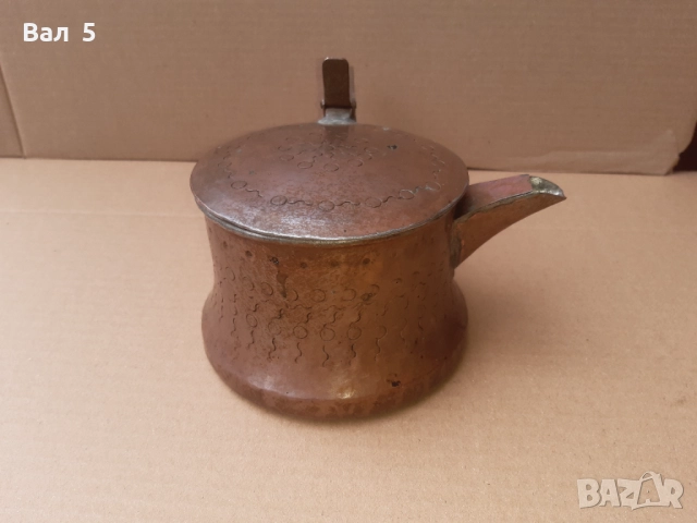 Старо медно котле за греяна ракия , менче , менец, снимка 4 - Антикварни и старинни предмети - 52108018