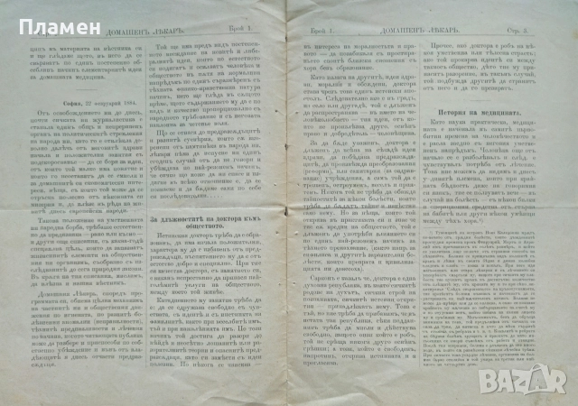 Домашенъ лекарь. Год. 1: Бр. 1 /1884, снимка 3 - Антикварни и старинни предмети - 52561430
