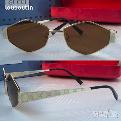 Дамски слънчеви очила Gucci ромб 3 цвята черни сребърни златни , снимка 3 - Слънчеви и диоптрични очила - 51704125