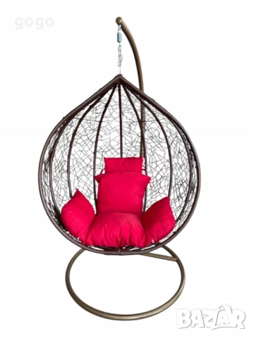 Градинска люлка от PVC ратан с метална конструкция, снимка 7 - Градински мебели, декорация  - 50204606