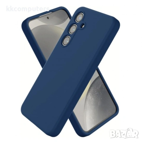 Силиконов кейс iPaky матиран, За Samsung Galaxy S26, Тъмносин и Протектор