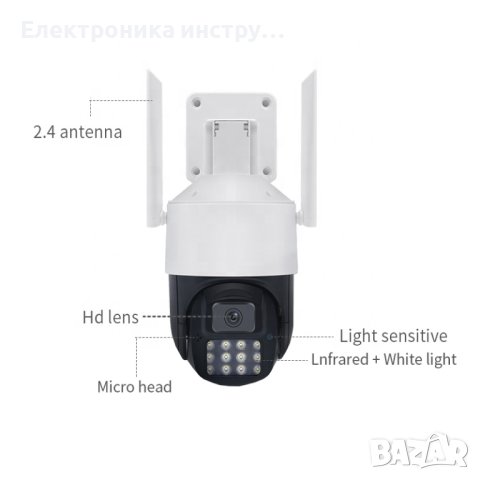 Куполна безжична WIFi 5MP камера, снимка 4 - IP камери - 43165684