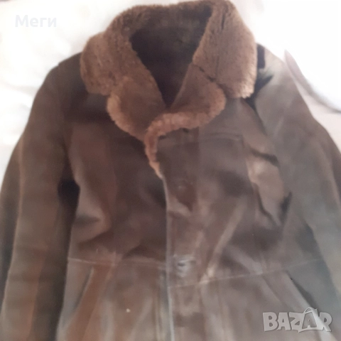 мъжки кожух от турциа,100% естествена кожа ,тъмно кафяв,с яка,употребяван, снимка 2 - Якета - 52401686