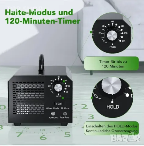 Генератор на озон, FELLAT 10000 mg/h Индустриален пречиствател на въздух с режим Въздух Вода, снимка 2 - Подемници - 48933423