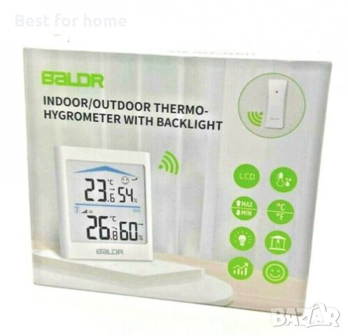 Baldr Термометър и хигрометар с външен датчик, снимка 6 - Друга електроника - 37642693