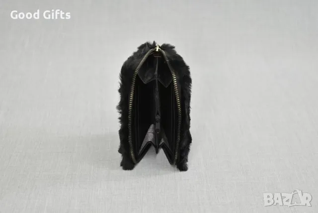 Луксозно дамско плюшено портмоне Коте Червено/Черно, снимка 4 - Портфейли, портмонета - 49168125