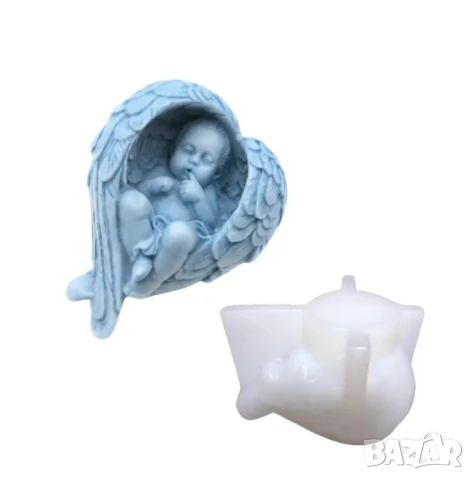 Молд бебе с ангелски крила (2), снимка 2 - Форми - 50785973