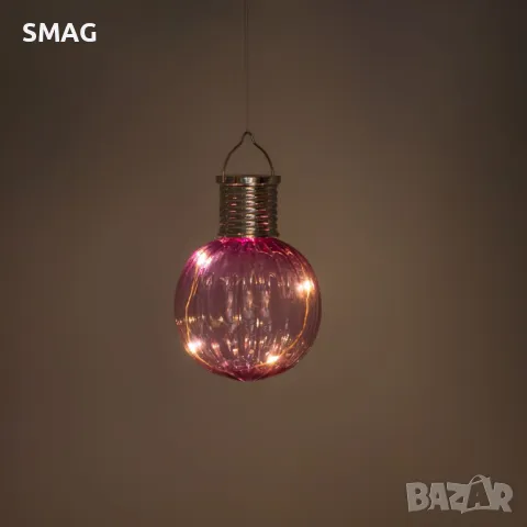 Соларна висяща лампа цветна Ø8см S_1220633, снимка 5 - Соларни лампи - 49909316