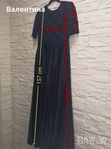 Swing официална рокля, тъмносиня, дантела, L/XL размер , снимка 9 - Рокли - 38350234