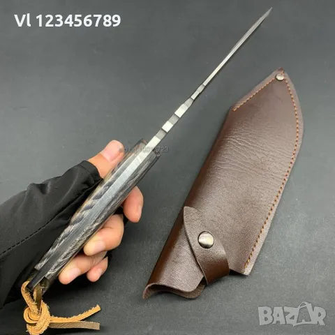 Висококачествен ловен нож 145х270, кожен калъф, снимка 12 - Ножове - 50112762