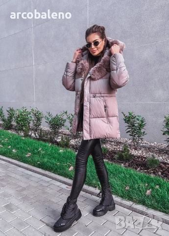 Дамско ватирано бежово яке , снимка 7 - Якета - 52255392