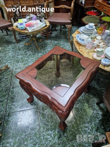 Уникална антикварна дървена английска маса Чипъндейл , снимка 7 - Маси - 52322963