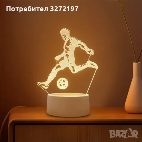 Холограмна 3D LED лампа-Футболист, снимка 8 - Настолни лампи - 49574131