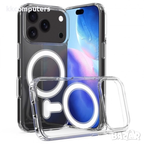 Силиконов кейс bSmart Magsafe 1.5mm, За iPhone 17 Pro Max (6.9), Прозрачен, снимка 2 - Калъфи, кейсове - 51851854