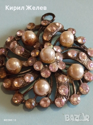 Кристална Арт висулка с перли и розов кварц 52259, снимка 6 - Колиета, медальони, синджири - 52570452