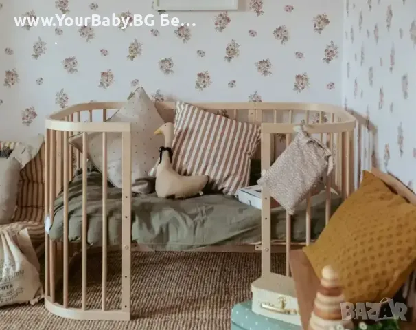 -33% Промо Натурална дървена кошара за бебе 7в1 Смарт, Детско Легло, снимка 4 - Кошарки - 49127279
