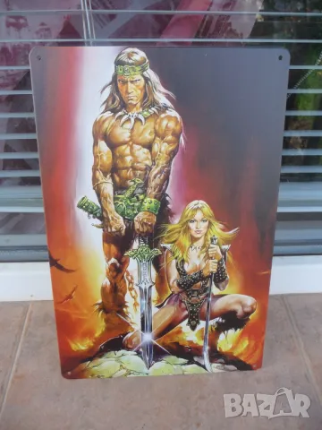Метална табела Конан Варварина Разрушителя фентъзи меч магия Шварценегер