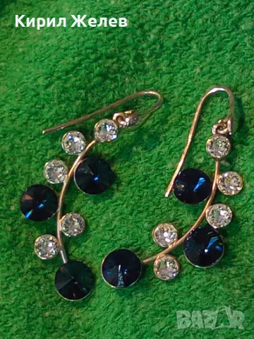 ПРЕЛЕСТНИ ФЛОРАЛНИ СКЪПОЦЕННИ СРЕБЪРНИ ОБЕЦИ СРЕБРО 925 с БЯЛА ПОЗЛАТА ЧАСТ от КОМПЛЕКТ 48605, снимка 12 - Обеци - 49144112