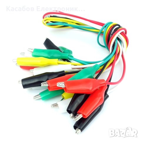 Двустранни кабели с щипки тип крокодил (10 броя), снимка 3 - Кабели и адаптери - 43511068