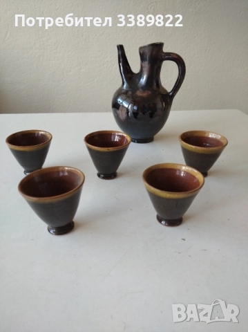 керамична кана и чаши
