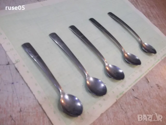 Лот от 5 бр. лъжици за чай от завод "П. Денев - Габрово", снимка 3 - Прибори за хранене, готвене и сервиране - 48089502