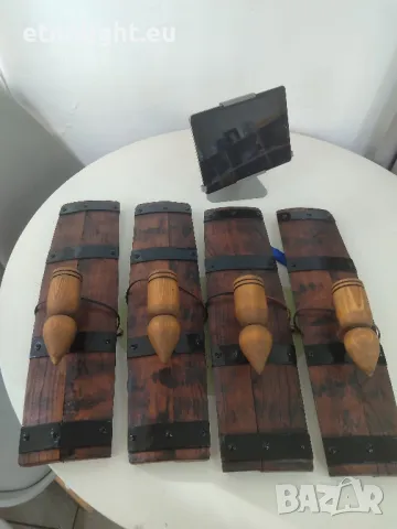 Стенни лампи аплици от автентични реставрирани бъчви с дървена чашка , снимка 16 - Лампи за стена - 40281481