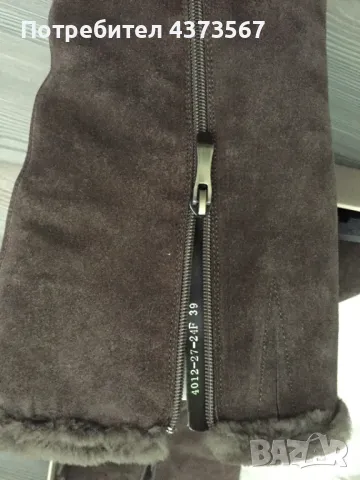 Дамски  ботуши от естествена кожа ( велур ) с отопление, марка Hush Puppies, чисто нови, номер 39, снимка 3 - Дамски ботуши - 49348887