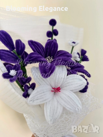 Вечен букет „Магия в лилаво“, снимка 2 - Изкуствени цветя - 51865392