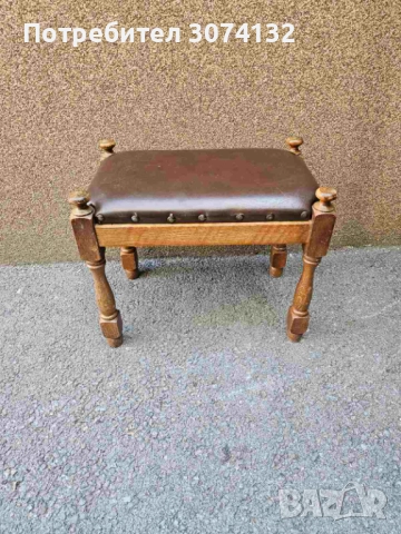 Табуретка в стил Рустик от естествена кожа, снимка 3 - Дивани и мека мебел - 52243647