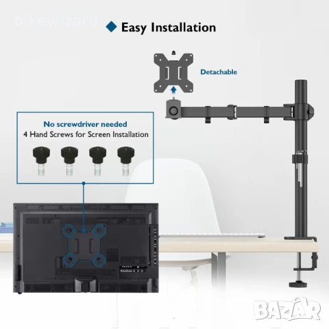 Стойка за монитор BONTEC за 13-32 инча и до 10 кг, регулируема – черна НОВА, снимка 2 - Друга електроника - 53263409