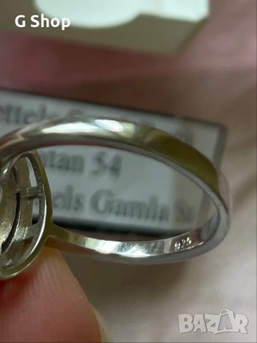 Сребърен пръстен Син опал Австралия, снимка 11 - Пръстени - 52901974