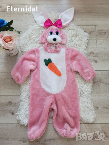 Детски карнавален костюм розово зайче