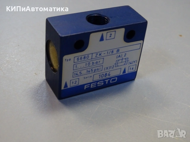 пневматичен разпределител Festo ZK-1/8B typ6680 Pneumatic Valve 1-10Bar, снимка 6 - Резервни части за машини - 53151650